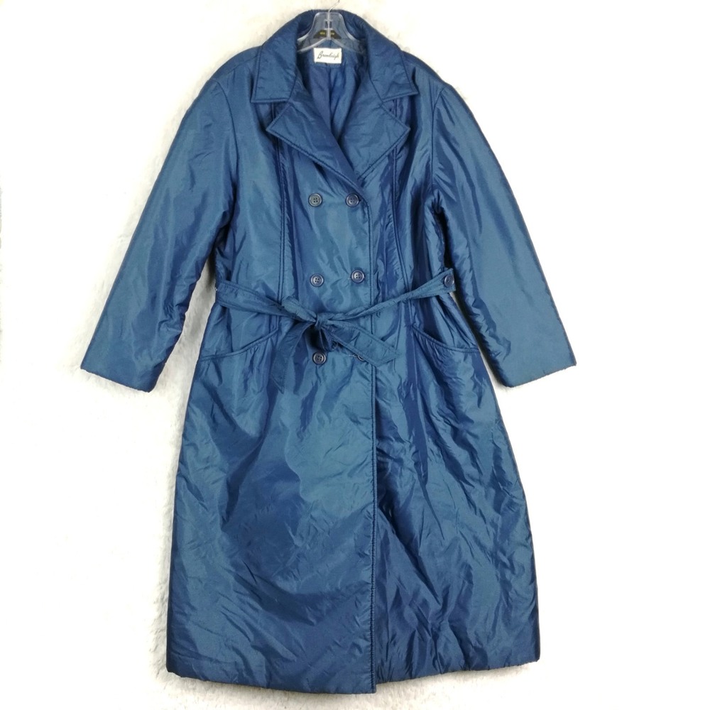 Vtg Bromleigh Womens Trench Coat Insulated Blue Winter 80's Plus‎ 20